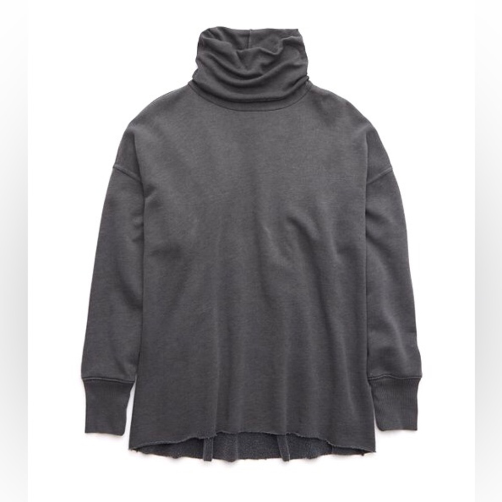 Aerie Fleece Turtleneck gray size medium